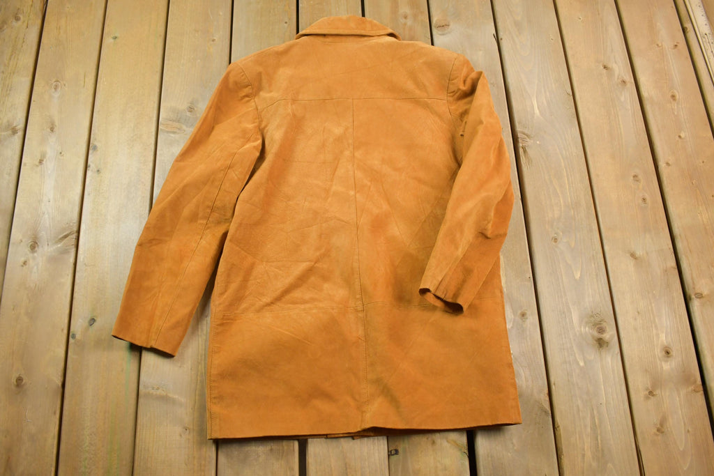 Vintage 1980s Varente Women's Full Length Leather Suade Trench Coat