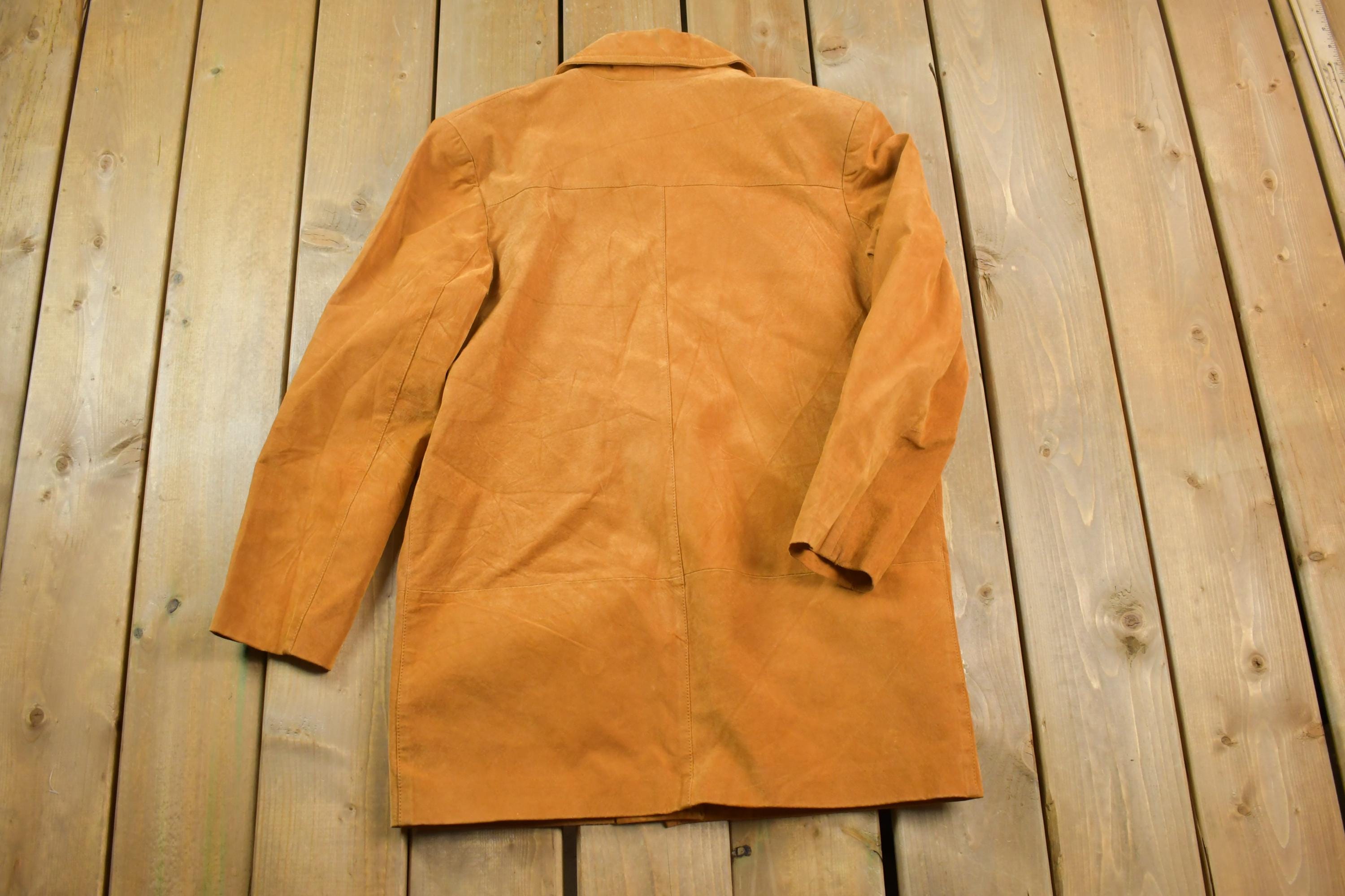 Vintage 1980s Varente Women's Full Length Leather Suade Trench Coat