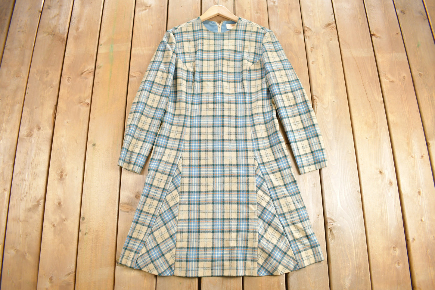 Vintage 1960s Pendleton Long Sleeve Dress / True Vintage Dress / Pendleton Plaid / Virgin Wool / Retro Style / Made in USA