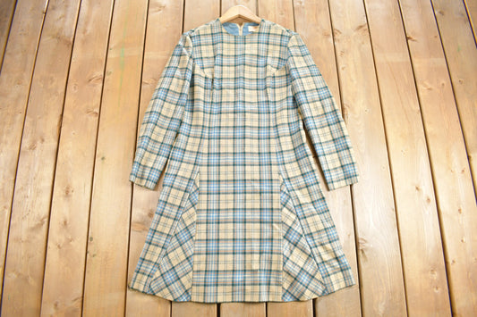 Vintage 1960s Pendleton Long Sleeve Dress / True Vintage Dress / Pendleton Plaid / Virgin Wool / Retro Style / Made in USA