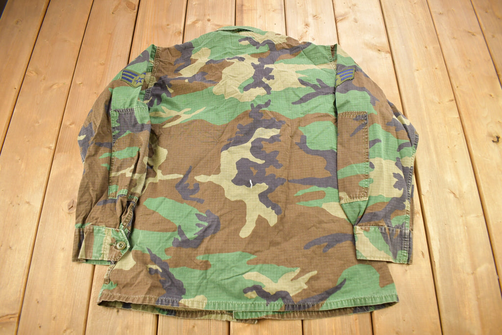 Vintage Military Woodland Camouflaged Button Up Shirt