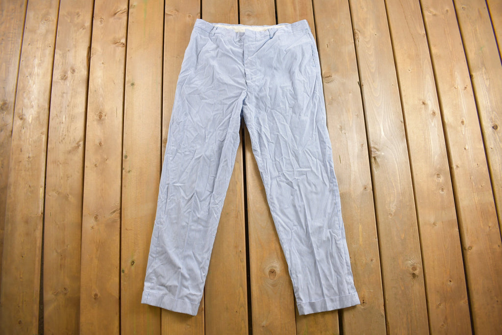 Vintage 1970s Pleated Striped Trousers Size 34 x 29