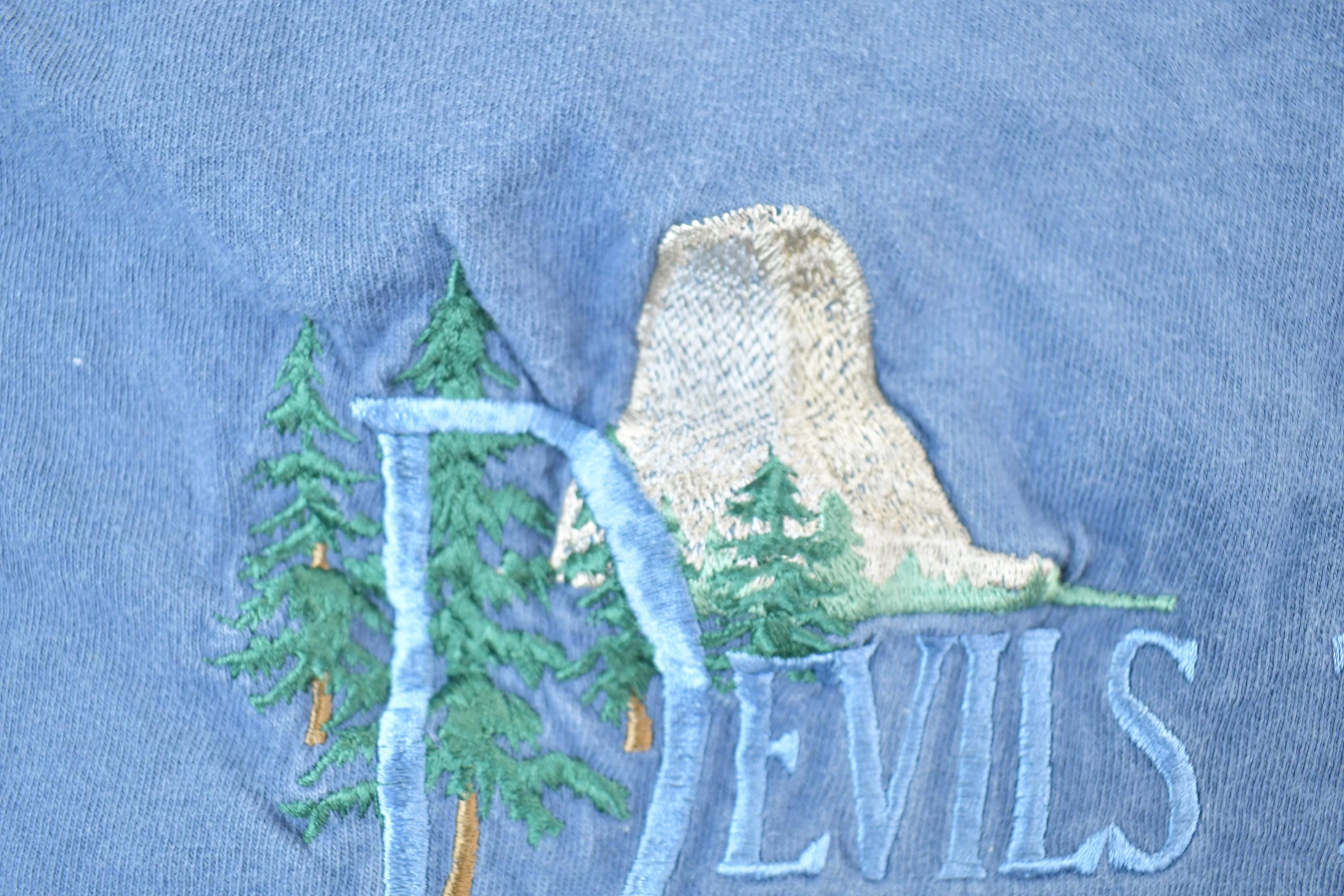 Vintage 1990s Desert Heat Devils Tower Wyoming Embroidered Souvenir T-Shirt