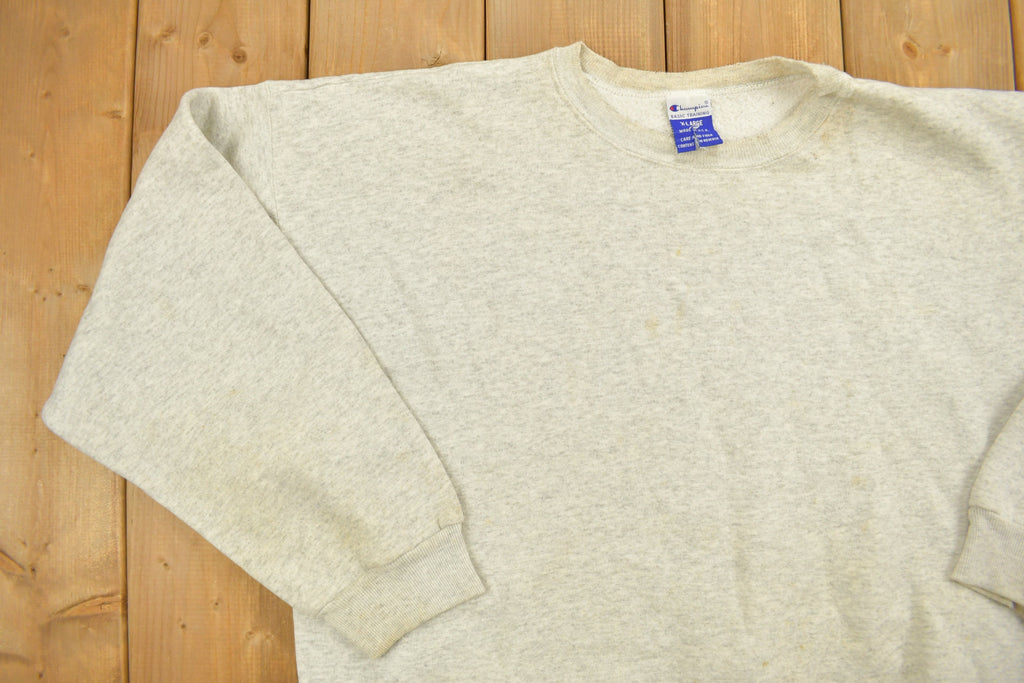 Vintage 1990s Champion Blank Grey Crewneck Sweatshirt
