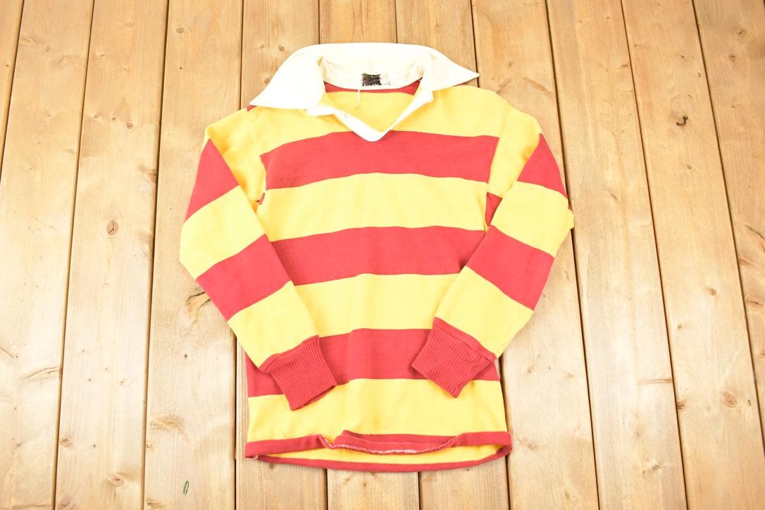 Vintage 1980s Dehen Portland Quarter Button Rugby Shirt Men's S
