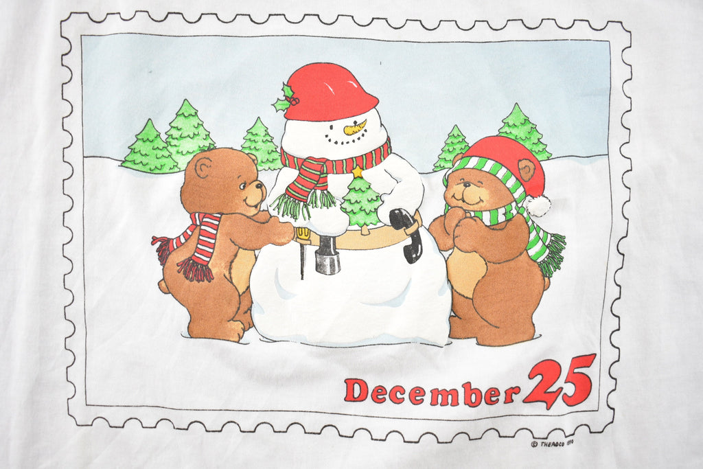 Vintage 1990 Cute Christmas Snowman Graphic T Shirt