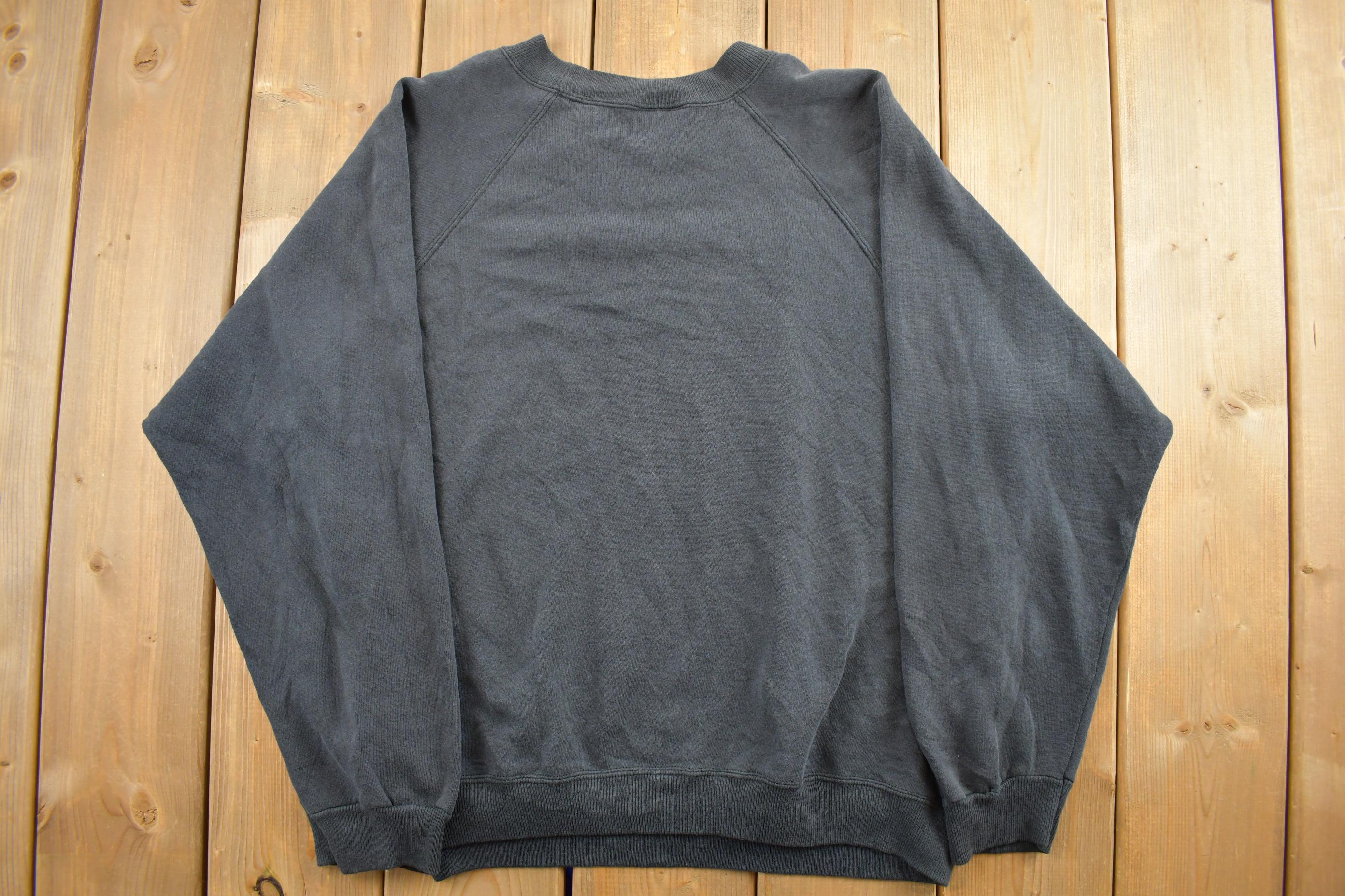 Vintage 1990s Black Hanes Crewneck Sweatshirt