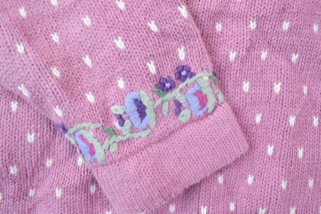 Vintage 1990s Willow Ridge Floral Knit Crewneck Sweater