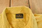 Vintage 1970s Deerkin Cloth Blank Yellow Hunting Button Up Shirt Men's Large