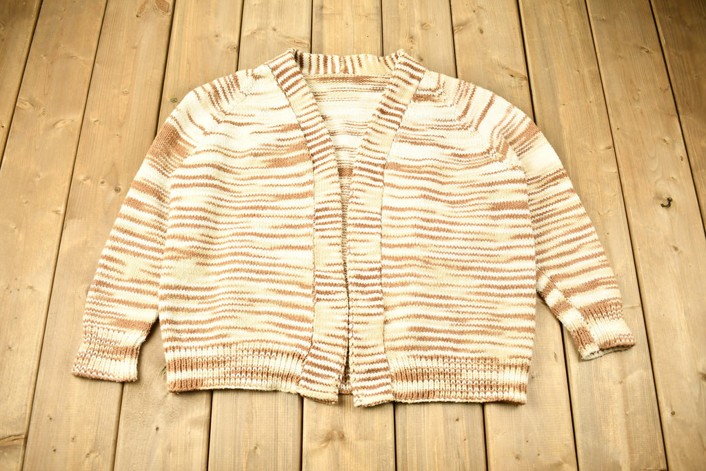 Vintage 1960s Striped Shall Cardigan Sweater