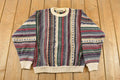 Vintage 1990s Cotton Traders 3D Cable Knit Crewneck Sweater Men's Medium