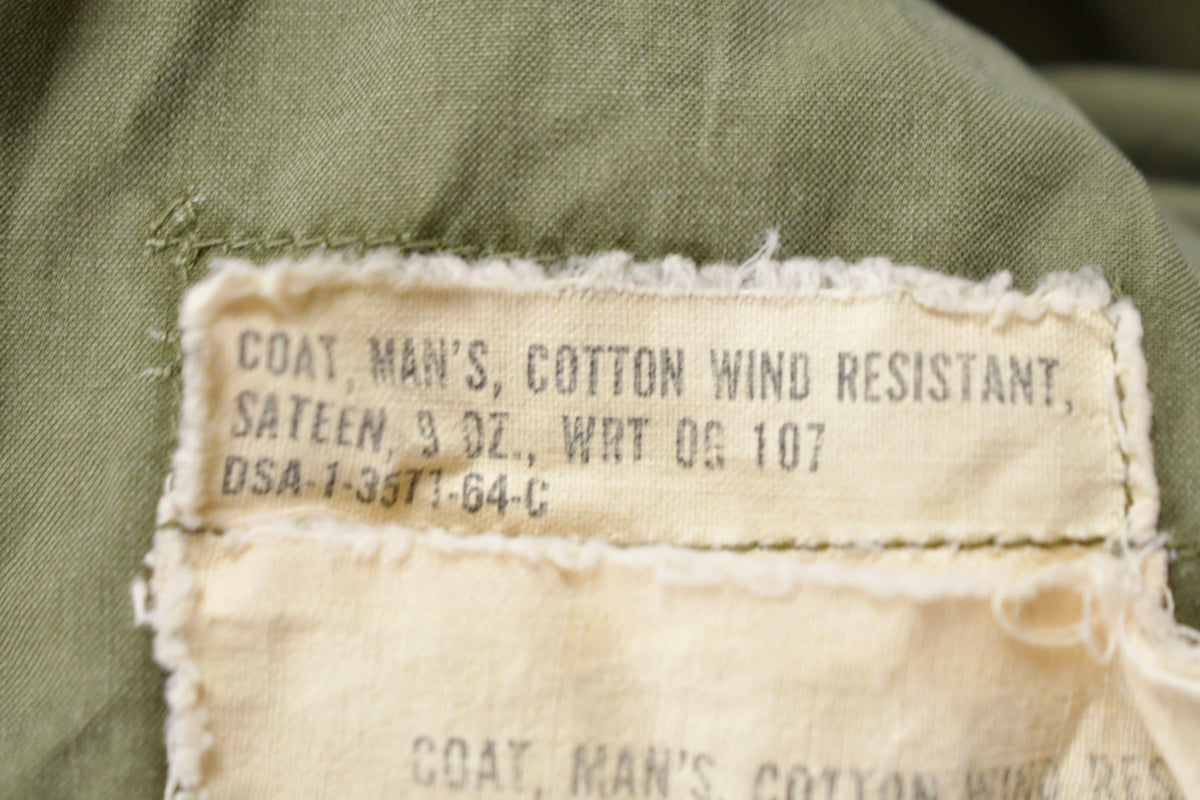 Vintage 1964 Military Army Sateen Field Jacket