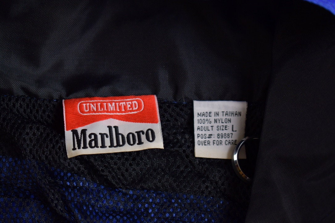 Vintage 1990s Marlboro Unlimited Color Block Windbreaker Jacket