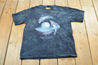 Vintage Y2K The Mountain Dolphins Moon Tie Dye T-Shirt Mens S / 2000s Streetwear / 00s Animal Tee / Liquid Blue