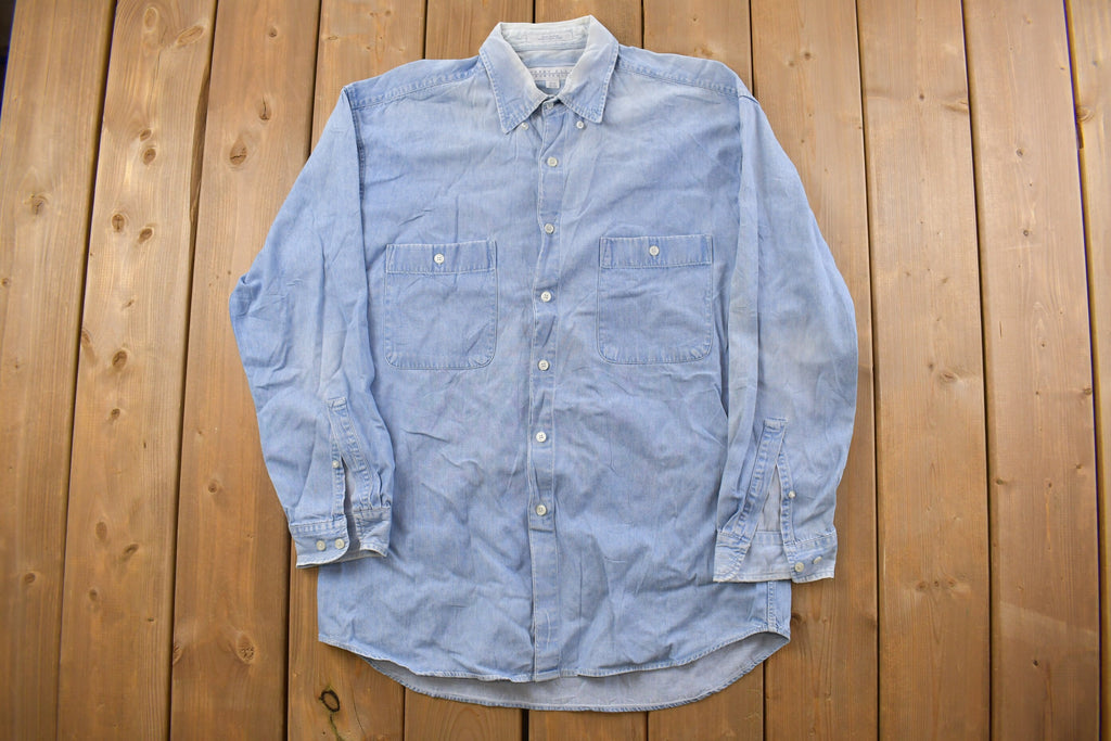 Vintage 1990s Perry Ellis Portfolio Denim Button Up Shirt