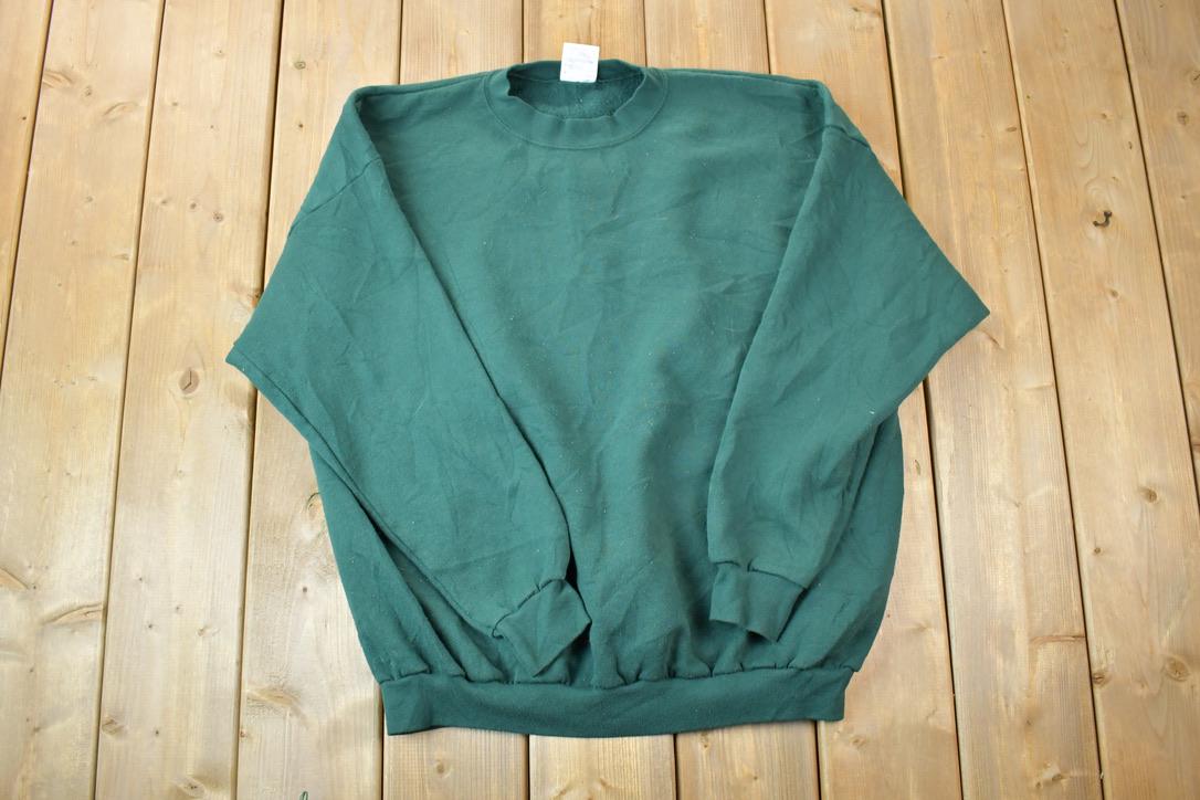 Vintage 1990s Blank Green Crewneck Sweatshirt