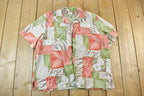 Vintage 1990s Floral Checkered Button Up Shirt