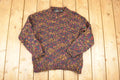 Vintage 1990s Pasta Abstract Knit Crewneck Sweater Women's L