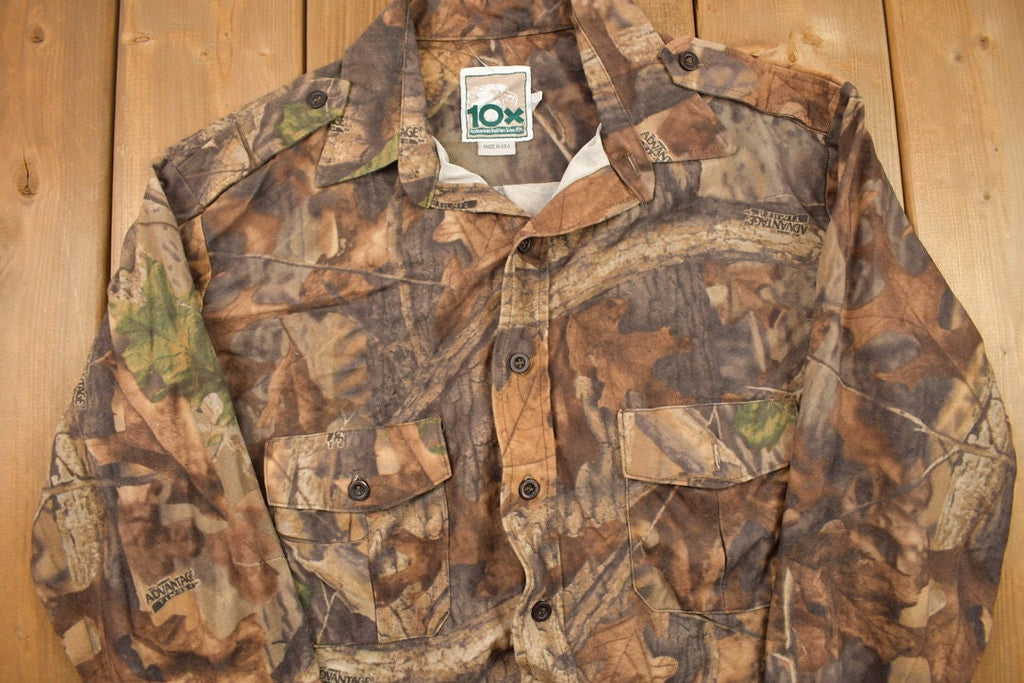 Vintage 1990s Hunter Camo Button Up Shirt