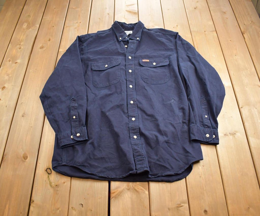 Vintage 1980s Carhartt Heavy Button Embroidered Up Shirt