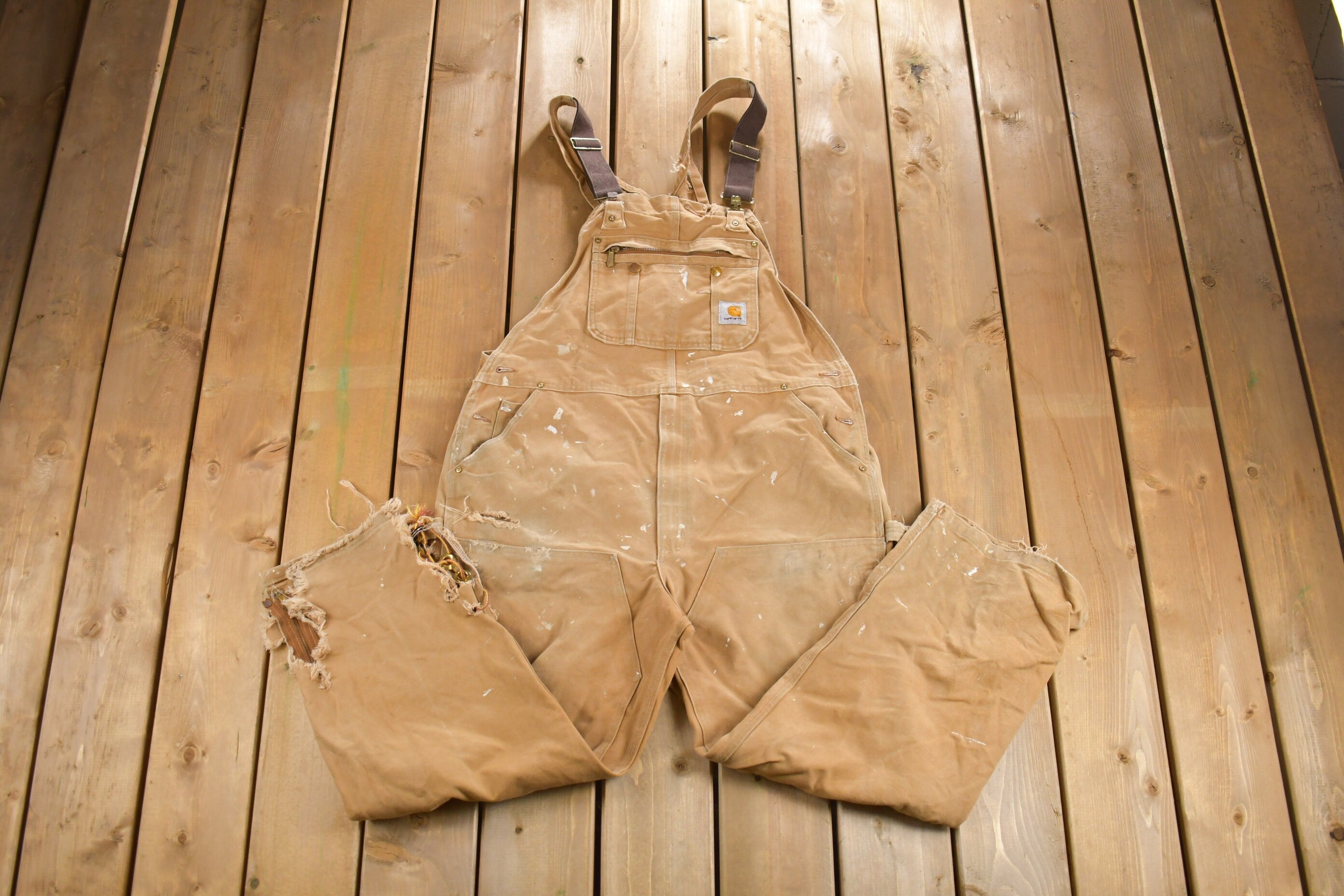 Vintage 1990s Carhartt Duck Canvas Jean Overalls Size 44 x 29
