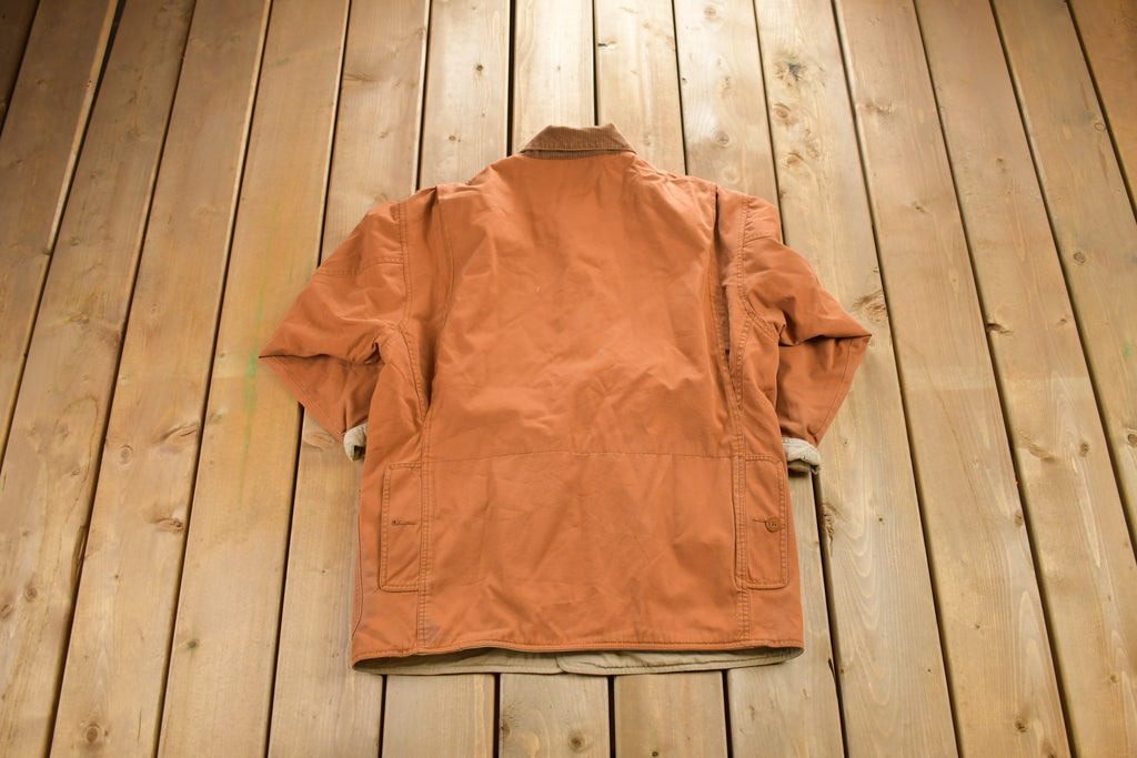 Vintage 1990s Orange And Solid Beige Reversible Jacket