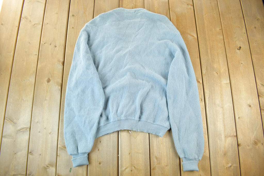 Vintage 1960s Towne & Knit Alpaca Wool Knit Cardigan Sweater Men's Large