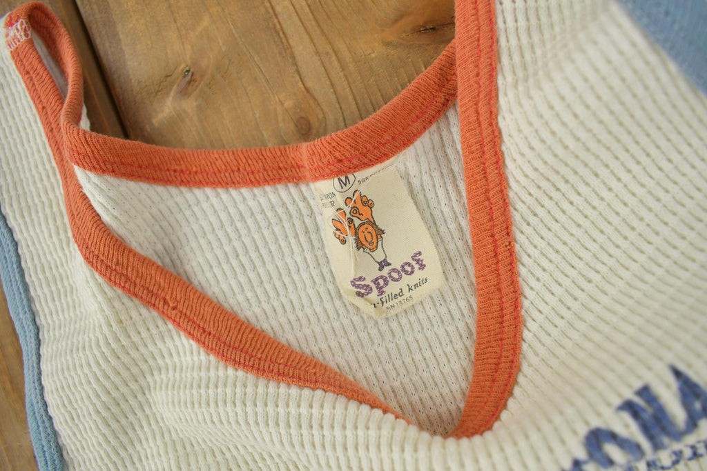 Vintage 1970s Daytona Beach Florida Thermal Tank Top Souvenir Travel Shirt Made In USA