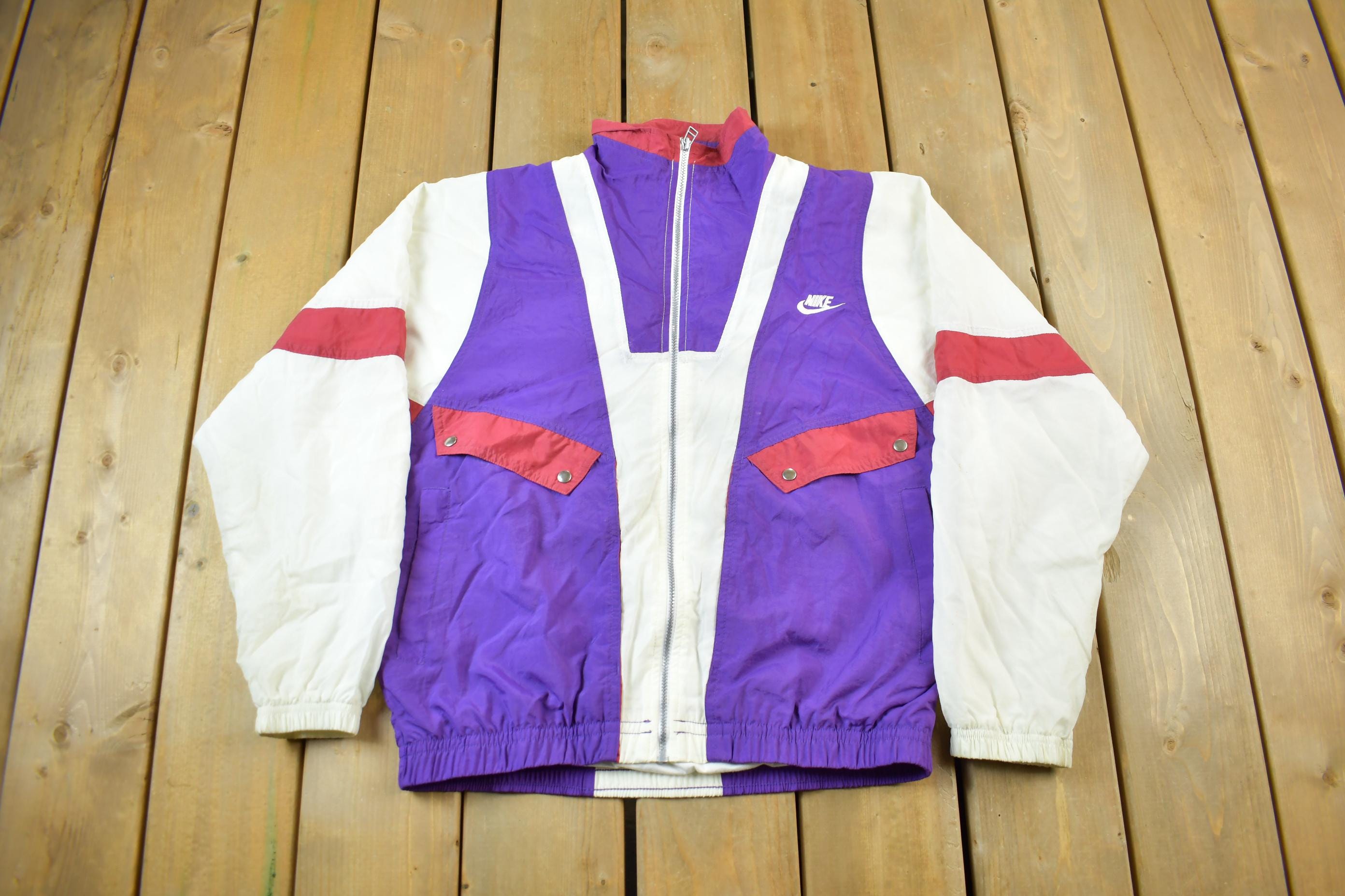 Vintage 1990s Nike Women's Color Block Windbreaker Jacket