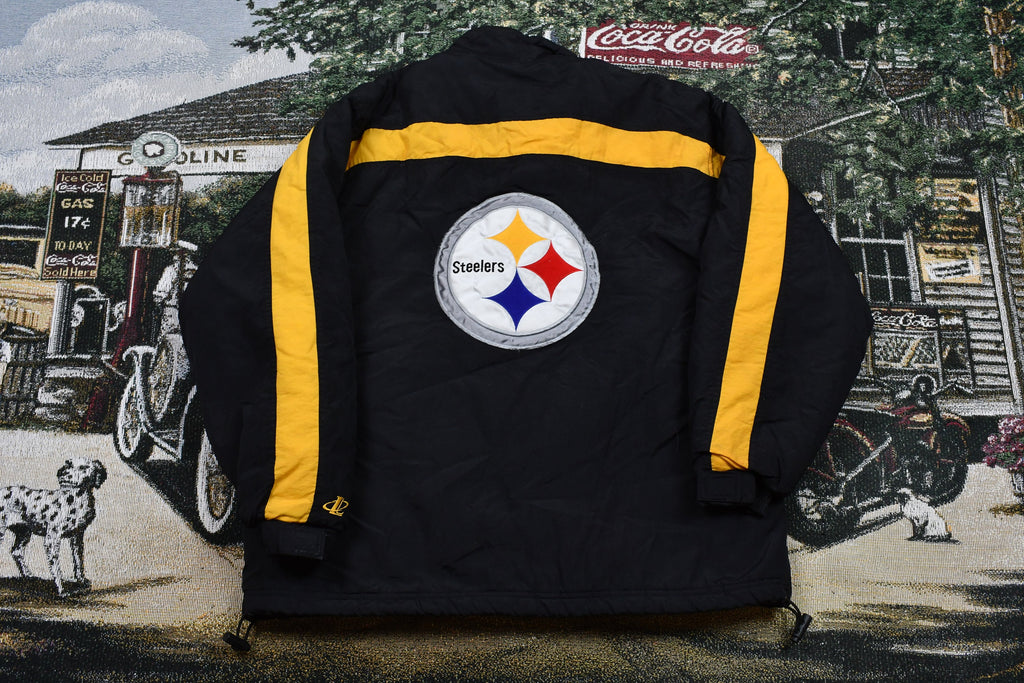 Vintage 1990s Pittsburgh Steelers NFL Logo Athletic Puffer Jacket