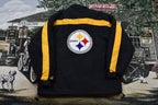Vintage 1990s Pittsburgh Steelers NFL Logo Athletic Puffer Jacket