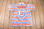 Vintage 1990s Denver Broncos NFL Football All Over Print Graphic T-Shirt Made In USA