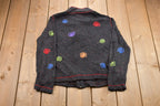Vintage 1990s Christopher & Banks All Over Print Full Zip Knitted Sweater