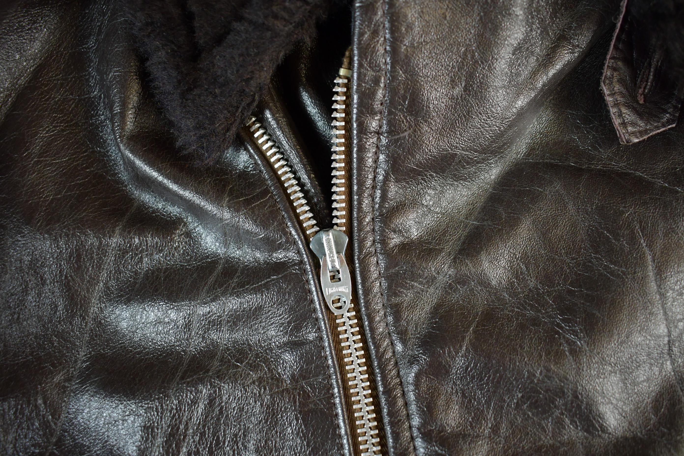 Vintage 1950s 1960s Victoria Warm Coat Leather Fur Lined Jacket Women's M-L