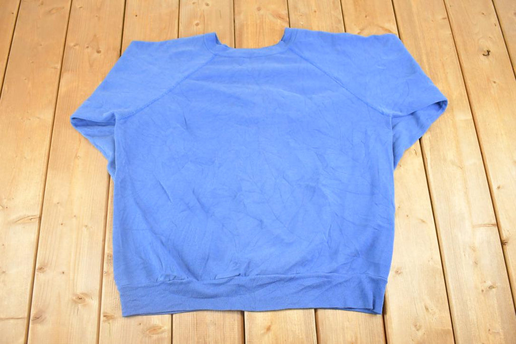 Vintage 1990s Blue Streetwear Blank Crewneck Sweatshirt Men's XL