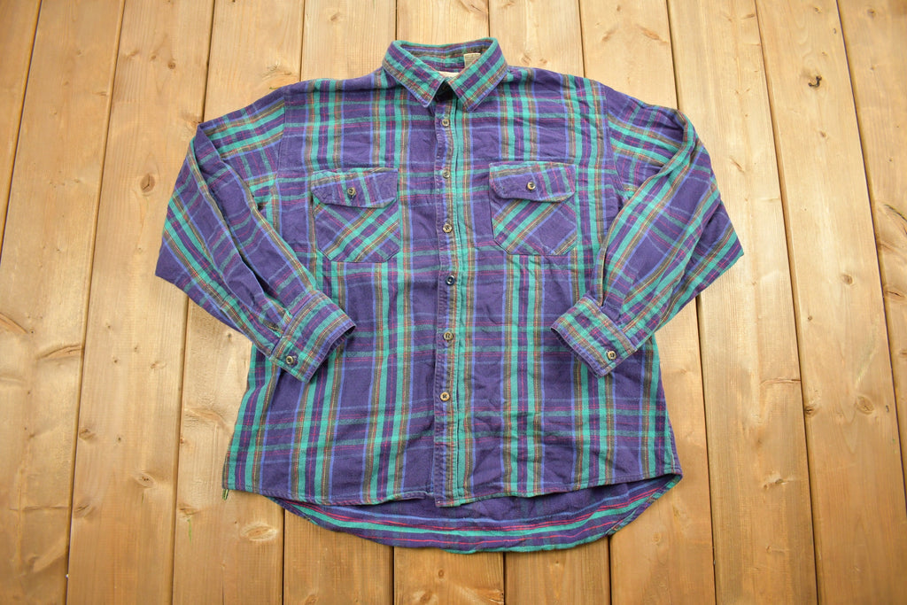 Vintage 1990s Country Touch Plaid Lined Button Up Shirt