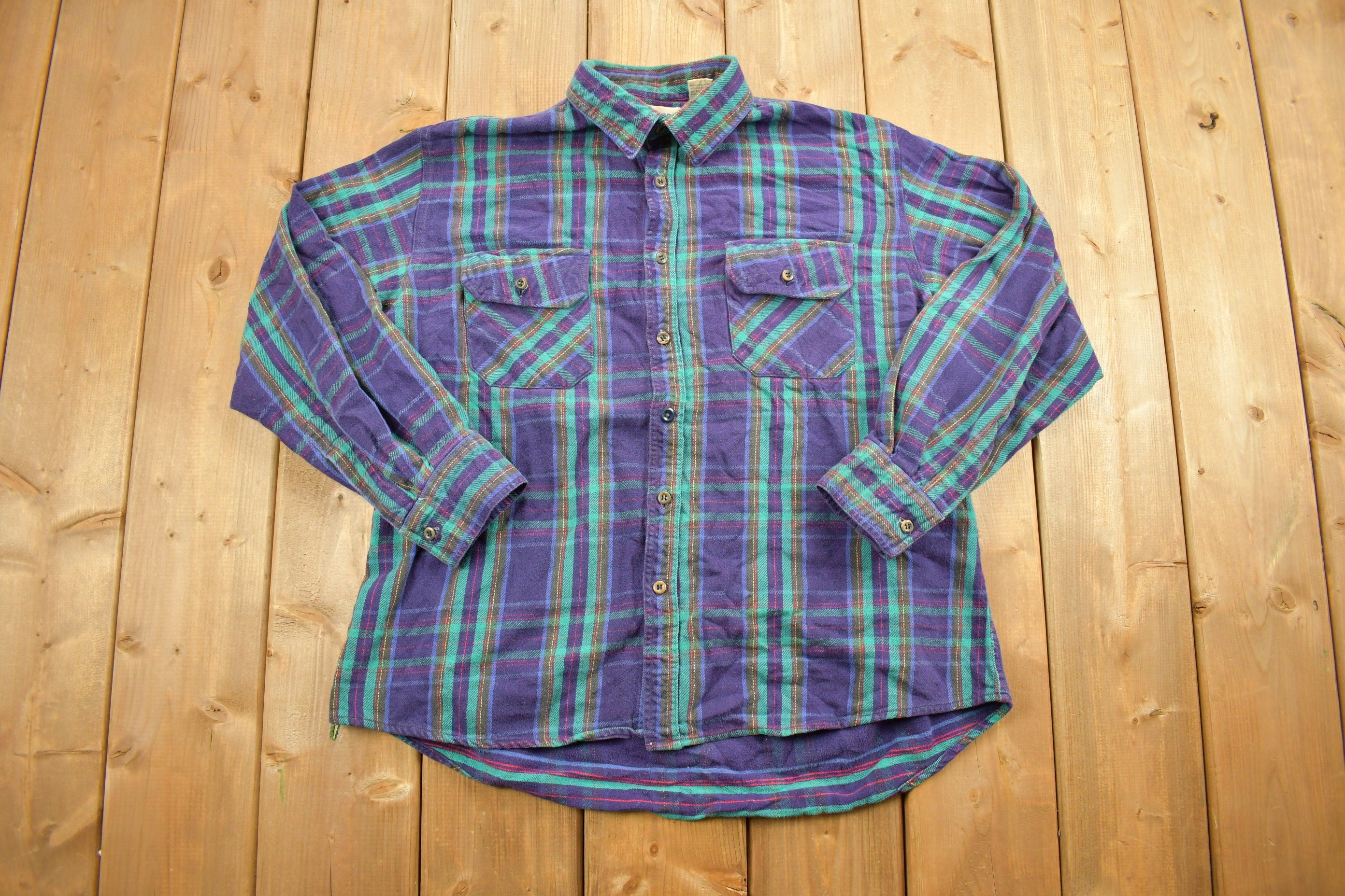 Vintage 1990s Country Touch Plaid Lined Button Up Shirt