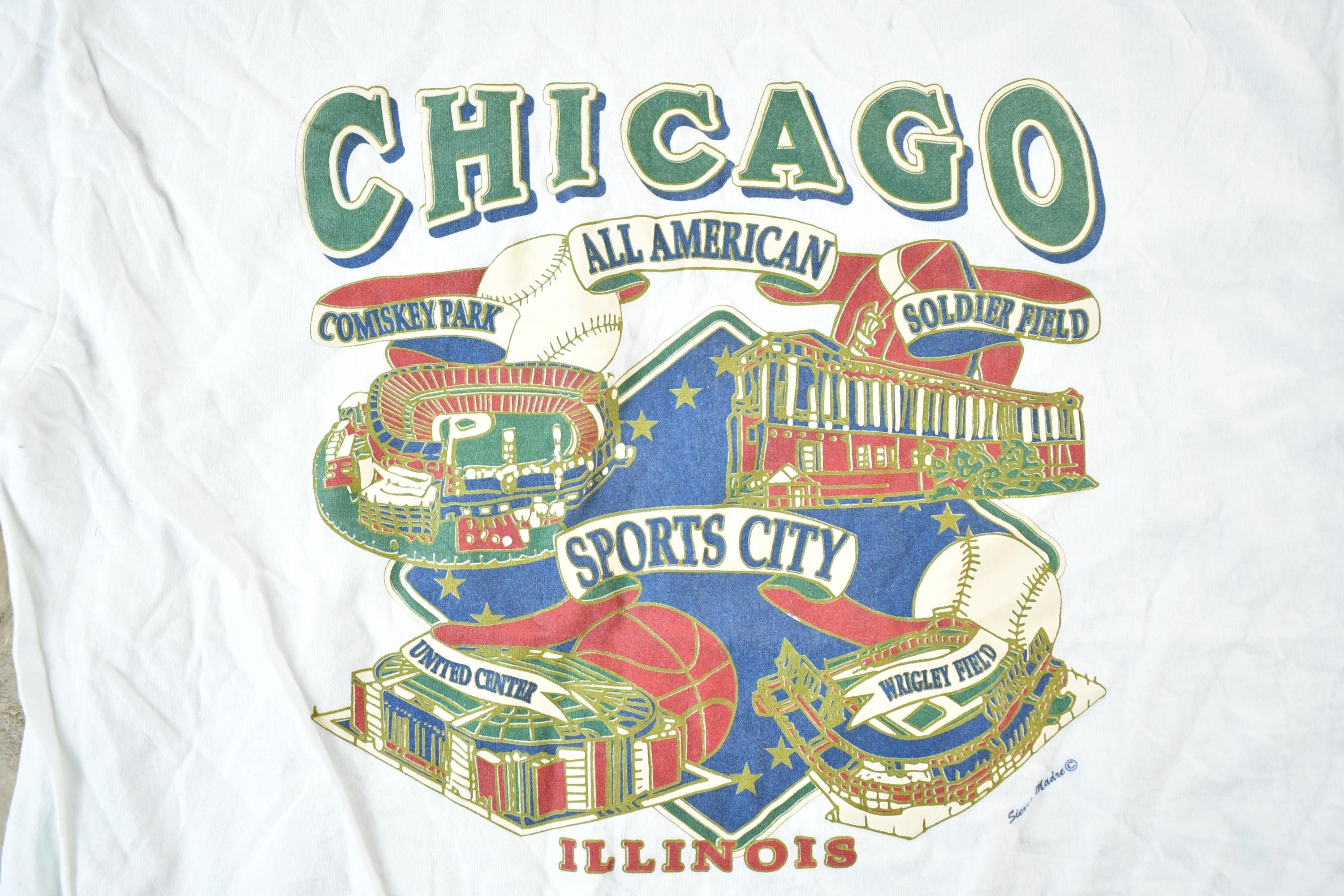Vintage 1990s Chicago All American Sports City Souvenir T-Shirt Mens L