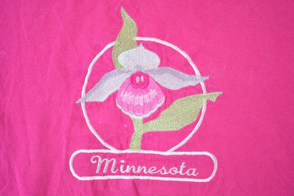 Vintage 1990s Minnesota Floral Souvenir Single Stitch Graphic Print T-Shirt Made In USA
