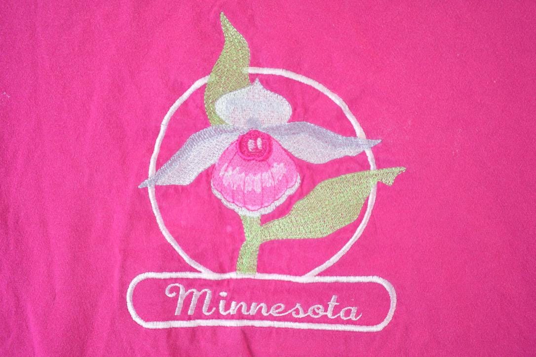 Vintage 1990s Minnesota Floral Souvenir Single Stitch Graphic Print T-Shirt Made In USA