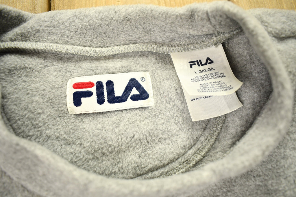 Vintage 1990s Fila Spell Out Fleece Crewneck Sweater