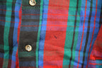Vintage 1990s Red Green Blue Plaid Flannel Button Up Shirt