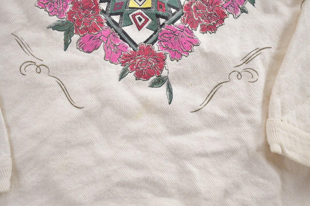 Vintage 1990s Cute Floral Crewneck Sweater