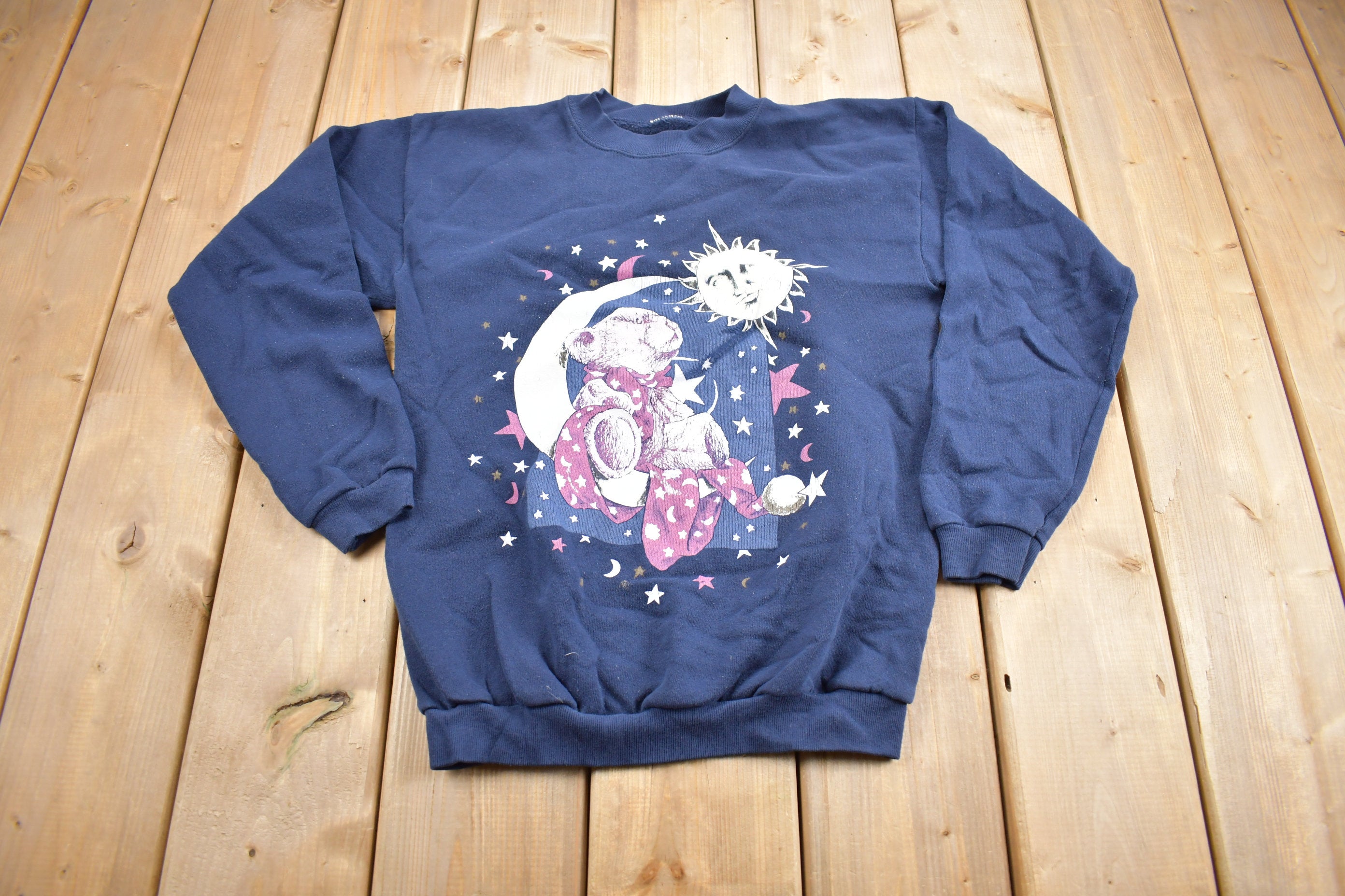Vintage 1990s Cute Teddy Bear Graphic Crewneck Sweater