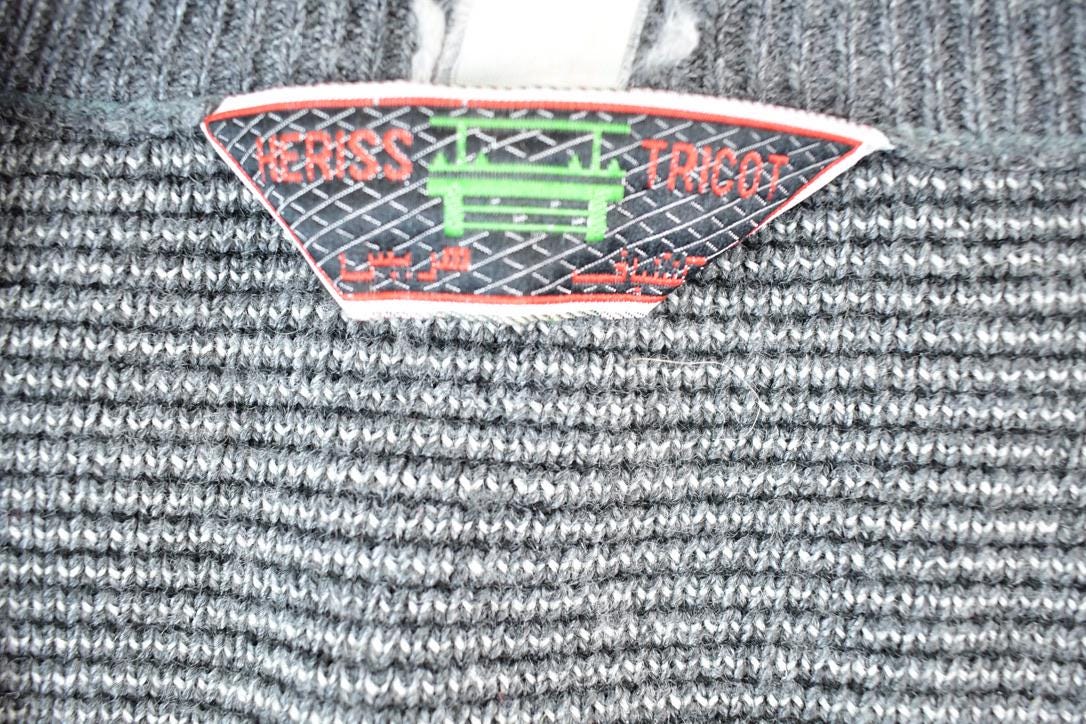 Vintage 1990s Abstract Knit Crewneck Sweater Mens XL / 90s Crewneck / Preppy Knits / Wool Blend / Cotton Blend