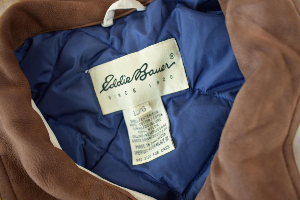 Vintage Y2K Eddier Bauer Goose Down Quilt Lined Jacket Large