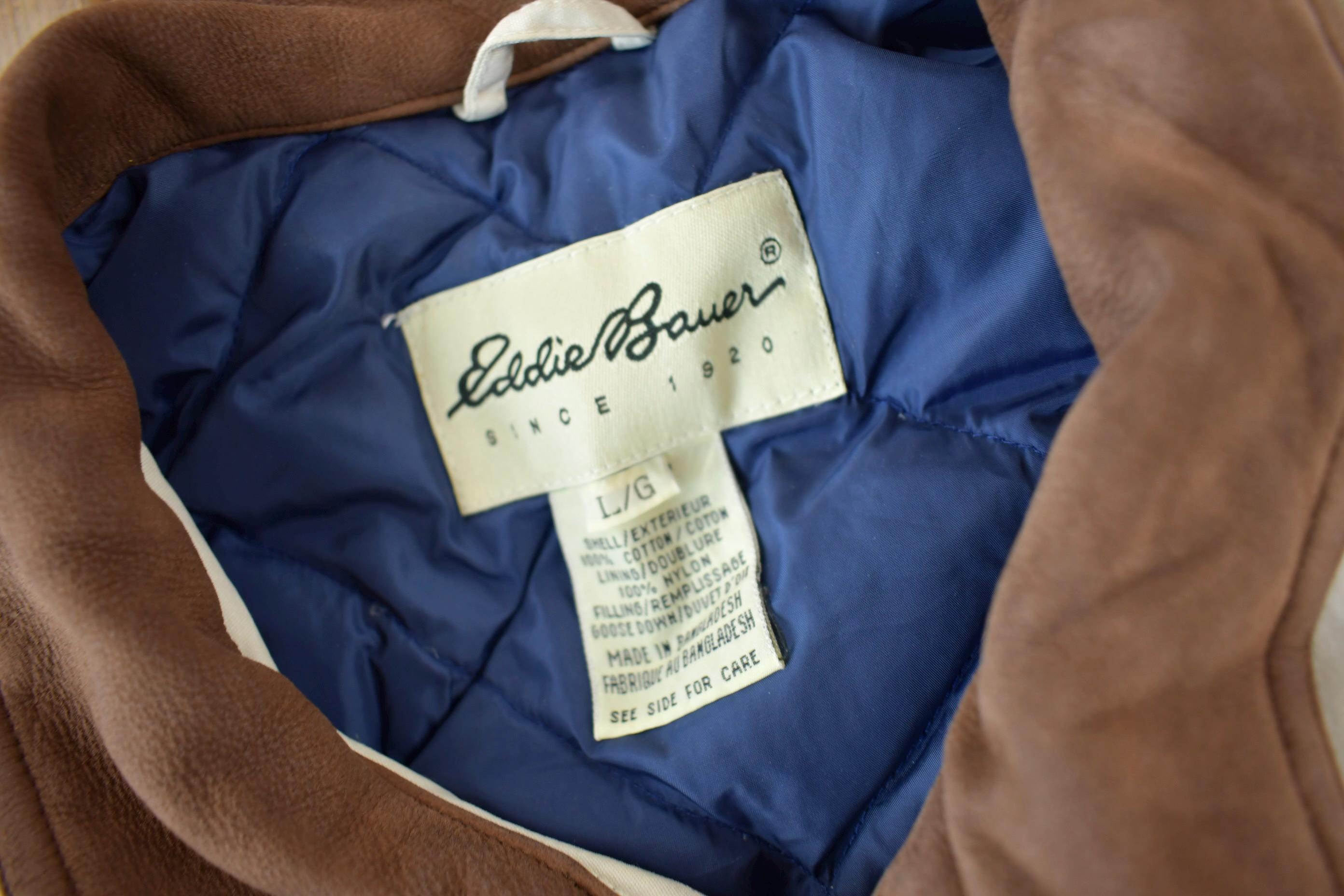 Vintage Y2K Eddier Bauer Goose Down Quilt Lined Jacket Large
