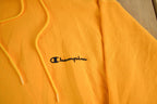 Vintage 2000s Champion Blank Yellow Hoodie Sweatshirt Men's Medium