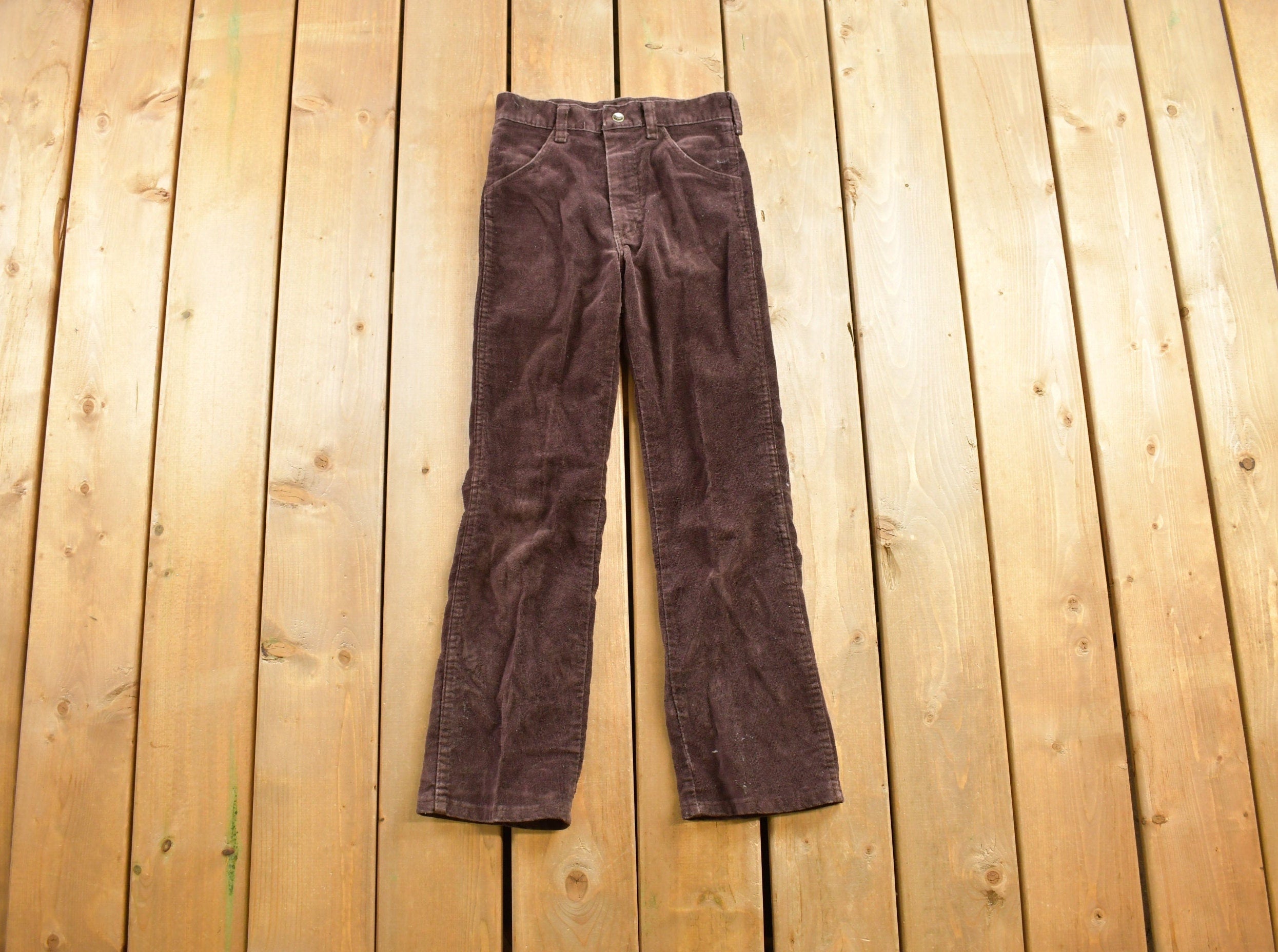 Vintage 1970s Sedgefield Brown Corduroy Pants Size 25x26