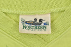 Vintage 1990s Northern Reflections Green Holiday Crewneck Sweater / 90s Crewneck / Grandma / Nature Theme / V Neck / Snow